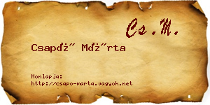 Csapó Márta névjegykártya